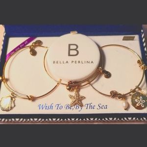 Women's Bella Perlina Gold Tone 3 Bracelet Set - New Bracelets